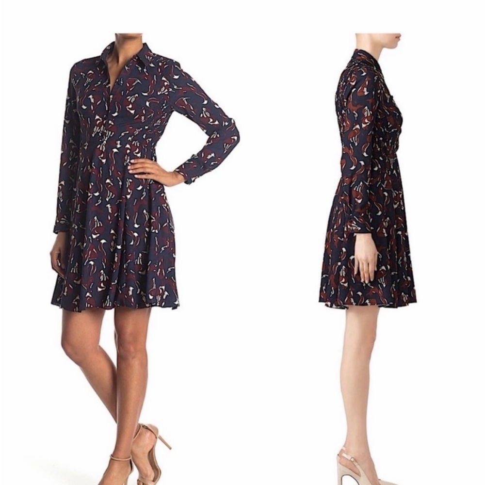 Kate Spade Navy and Maroon shirt dress